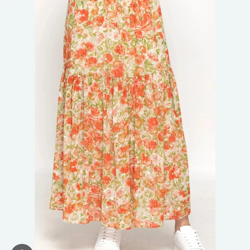 Petal & Pup Pink Tiered Maxi Skirt Casual - Picture 1 of 6